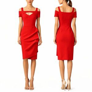 Chiara Boni La Petite Robe Jodilin Red Stretch Jersey Dress 2 Cocktail Evening